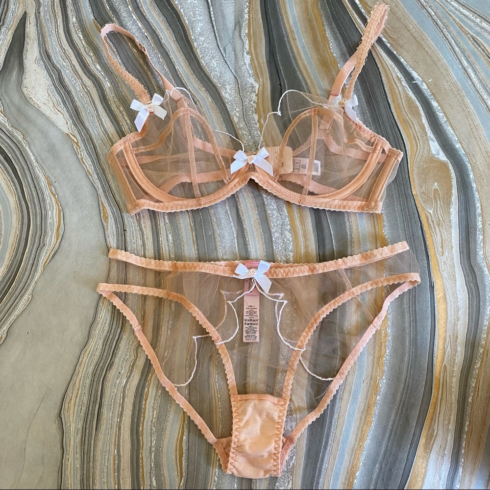 Agent Provocateur ♥️ Peach Pink Lorna Set 32C S